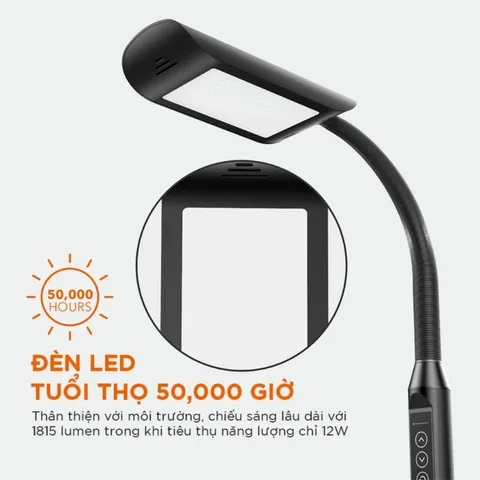 Đèn LED Cây Kiêm Đèn Bàn Chống Cận Taotronics TT-DL060 Kim Loại 12W, 5 Chế Độ Màu 5 Mức Sáng, Cảm Ứng, Hẹn Giờ