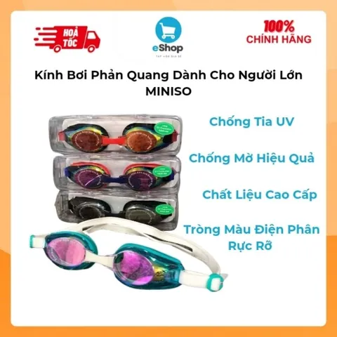Kính Bơi phản quang Dành Cho Người Lớn hãng MINISO - Chống Tia UV, Chống Mờ