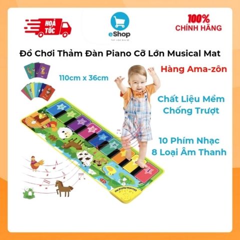 Đồ Chơi Thảm Đàn Piano Cỡ Lớn Musical Mat 110cm x 36cm, 100cm x 40cm (Hàng À Má Zôn)