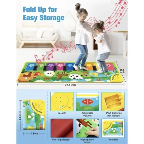 Đồ Chơi Thảm Đàn Piano Cỡ Lớn Musical Mat 110cm x 36cm, 100cm x 40cm (Hàng À Má Zôn)