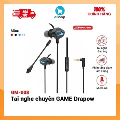 Tai Nghe Gaming Drapow GM-008 Có Mic Riêng, Chống Ồn, Nhỏ Gọn, Thiết Kế Cho Game Thủ