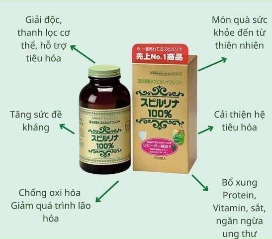 Tảo xoắn SPIRULINA 2200 viên của Nhật Bản bổ sung vitamin , thanh lọc cơ thể ,món quà đến từ thiên nhiên