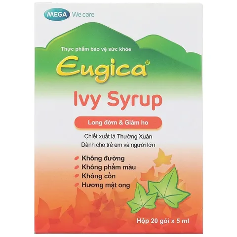 Eugica Ivy Syrup hỗ trợ giảm ho, giảm đờm hộp 20 gói x 5ml