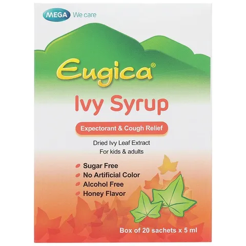 Eugica Ivy Syrup hỗ trợ giảm ho, giảm đờm hộp 20 gói x 5ml