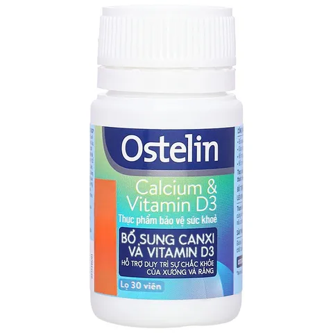 Thực phẩm bảo vệ sức khỏe Ostelin Calcium & Vitamin D3 lọ 30 viên