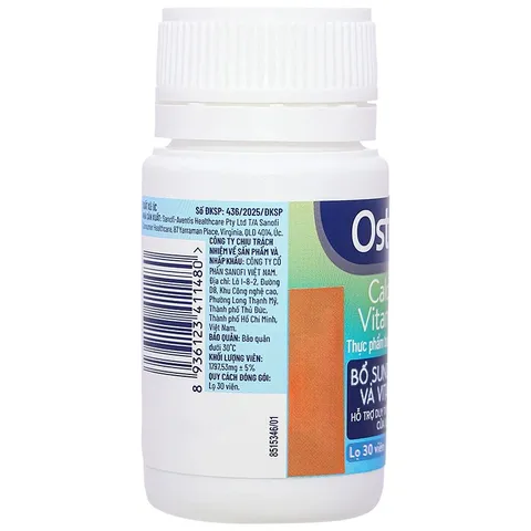 Thực phẩm bảo vệ sức khỏe Ostelin Calcium & Vitamin D3 lọ 30 viên