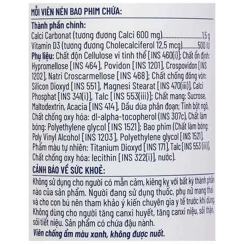 Thực phẩm bảo vệ sức khỏe Ostelin Calcium & Vitamin D3 lọ 30 viên