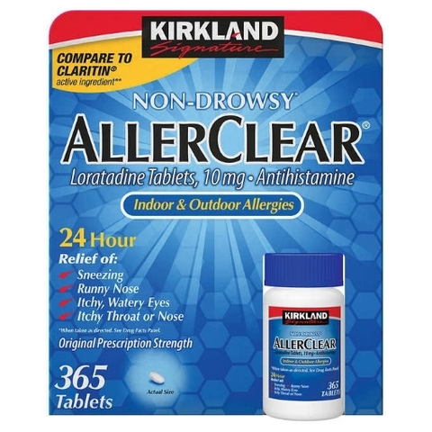  chống dị ứng không buồn ngủ kirkland signature non - drowsy  antihistamine 10 mg,365