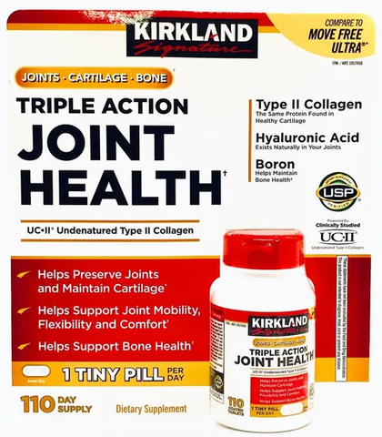 Viên uống UC II hỗ trợ khớp Kirkland Signature Triple Action Joint Health 110 V