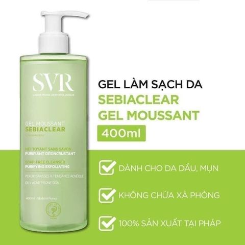 Sữa Rửa Mặt Dành Cho Da Dầu SVR Sebiaclear Gel Moussant 400ml [hàng nhập khẩu]