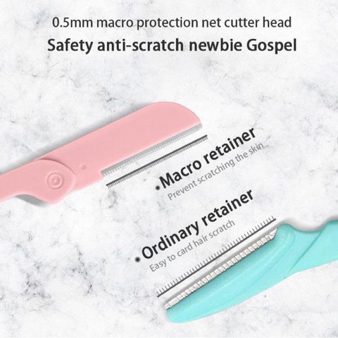 HOT Dụng cụ dao cạo tỉa lông mặt mày dễ dàng gấp gọn có đầu thay đổi tiện lợi 759954
