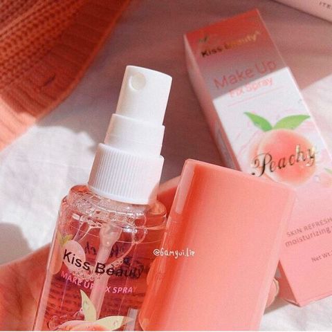 Xịt Khoáng Khóa lớp Nền Trang điểm Kiss Beauty Peachy - Hương thơm dễ chịu 760105