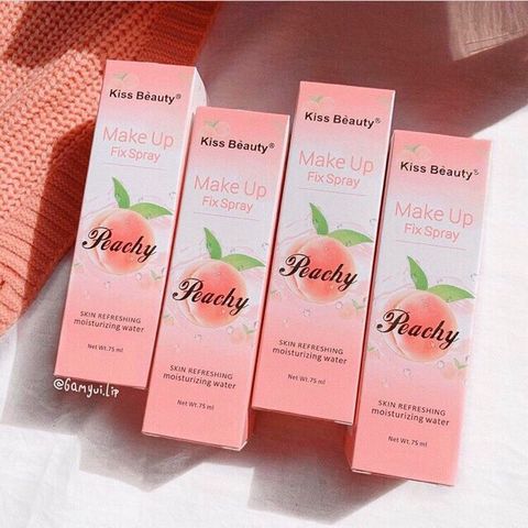 Xịt Khoáng Khóa lớp Nền Trang điểm Kiss Beauty Peachy - Hương thơm dễ chịu 760105