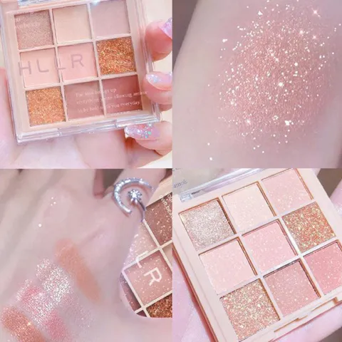 HOT Bảng Phấn Mắt HLLR 9 Màu make up không thấm nước Chống các giọt mồ hôi Hiệu 760111