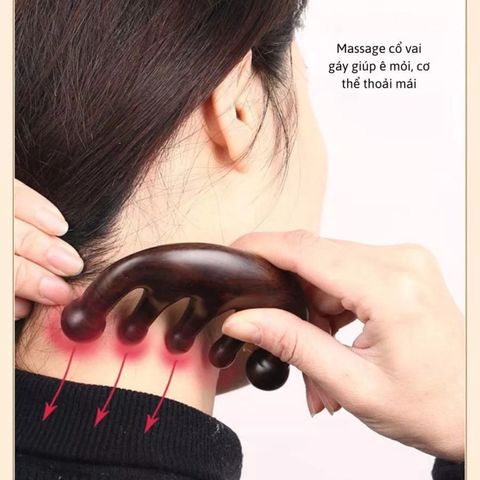 Lược massage đầu cổ vai gáy bằng gỗ đàn hương, kích thích tuần hoàn máu 760149
