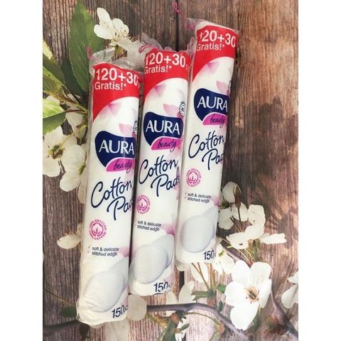Combo 2 gói Bông tẩy trang Aura 150 miếng 760235