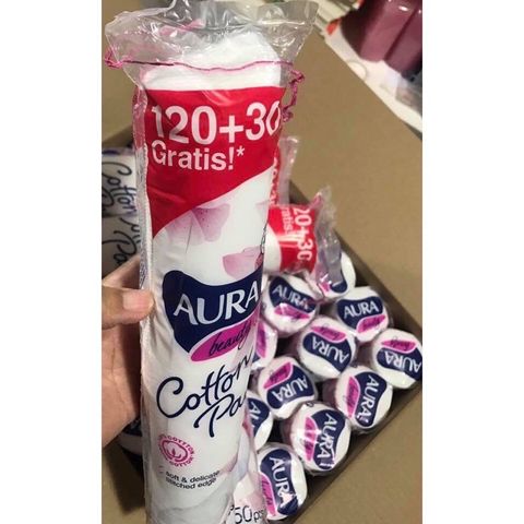 Combo 2 gói Bông tẩy trang Aura 150 miếng 760235