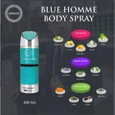 Xịt thơm toàn thân Armaf Blue Homme Body Spray 200ml thơm mát Chính hãng 760301