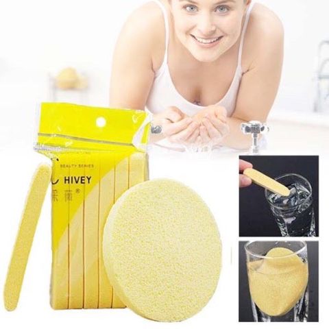 Gói 12 miếng]Bông nở rửa mặt Chivey Nhật Bản 760329