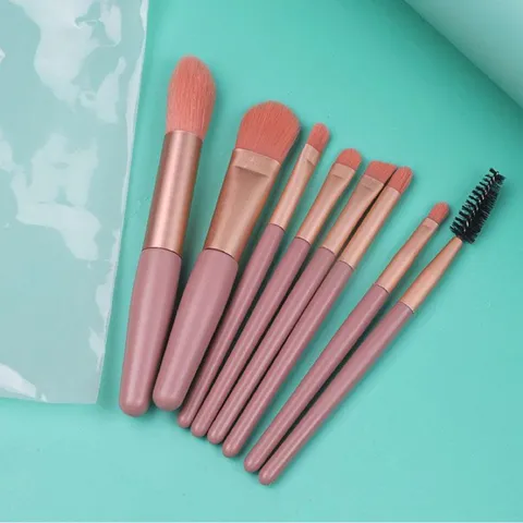 HOT Bộ 8 Cọ đánh phấn make up kèm túi khóa cài phong thái Vintage 760410