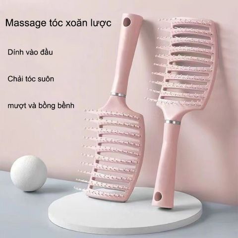 Lược bán nguyệt chải phồng, tạo kiểu tóc, lược chải đầu gỡ rối tóc chuyên dụng, chất liệu nhựa nhẹ, bền, an toàn 760562