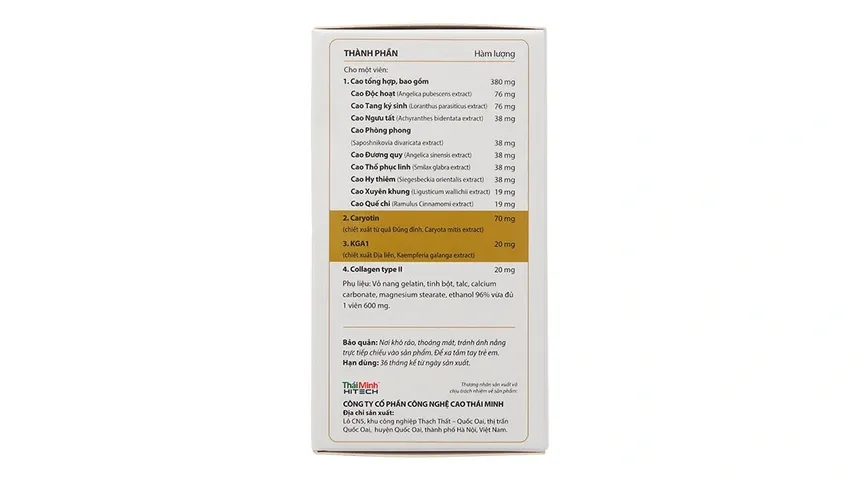 Thực phẩm bảo vệ sức khỏe Khương Thảo Đan Gold hộp 120 viên