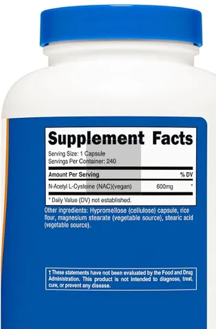 240 viên Nutricost NAC 600mg - Hỗ Trợ Gan Khỏe, Tăng Cường Glutathione Và Chống Oxy Hóa