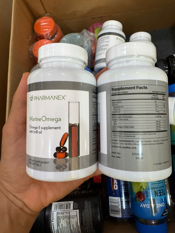 Pharmanex Marine Omega, Thực phẩm bổ sung Axit béo Omega-3 & Dầu nhuyễn thể, 1200mg DHA & EPA mỗi khẩu phần, 120 viên nang mềm, Hỗ trợ sức khỏe tim mạch, não bộ, khớp và sức khỏe tổng thể.