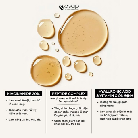 Asap N20 Peptide Complex – Tinh Chất Chống Lão Hoá Và Hỗ Trợ Làm Sáng Da 30ml
