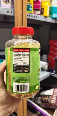 Viên Vitamin E nắp đỏ Kirkland Signature Vitamin E 400 IU 500 V