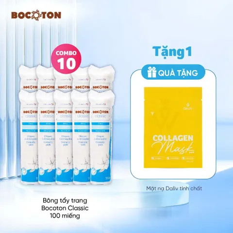Combo 5 Bông tẩy trang Bocoton Classic 100 miếng