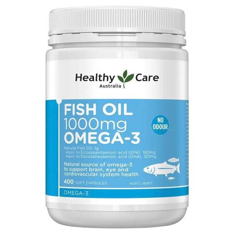 Viên uống dầu cá Healthy Care 1000mg Omega 3, 400 viên của Úc