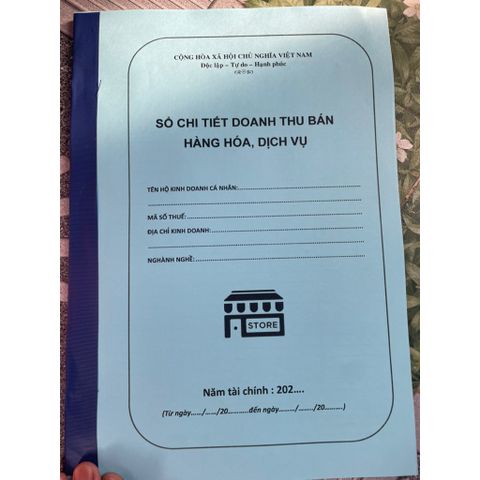 Sổ S1a báo cáo doanh thu cho hộ kinh doanh nhỏ - Khổ A4