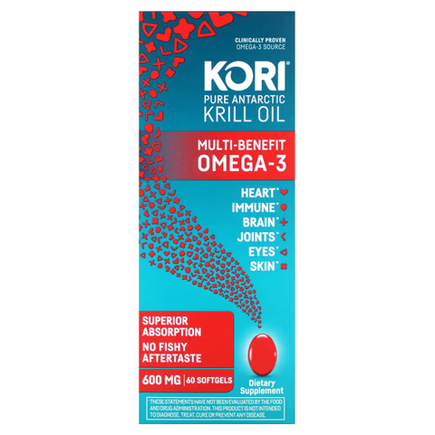 Dầu nhuyễn thể Nam Cực nguyên chất Kori, Omega-3 60 viên nang mềm
