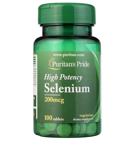 Viên uống Puritan's Pride High Potency Selenium 200mcg - Hỗ trợ miễn dịch, bảo vệ sức khỏe, 100 viên Mỹ Date Xa NK