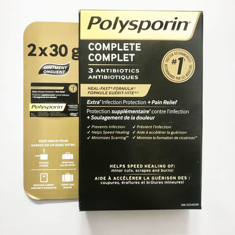Kem bôi làm mờ sẹo Polysporin Heal Fast Formula Complete 30g x2 tuýp Date Xa NK