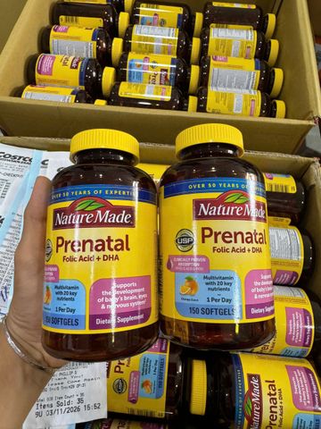 Vitamin cho bà bầu Nature Made Prenatal Multi DHA 200mg 150 viên