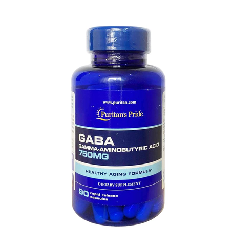 Viên uống Puritan's Pride Gaba 750mg - Hỗ trợ trí não, giảm căng thẳng, cải thiện trí nhớ, 90 viên bổ não thông minh Date Xa nk