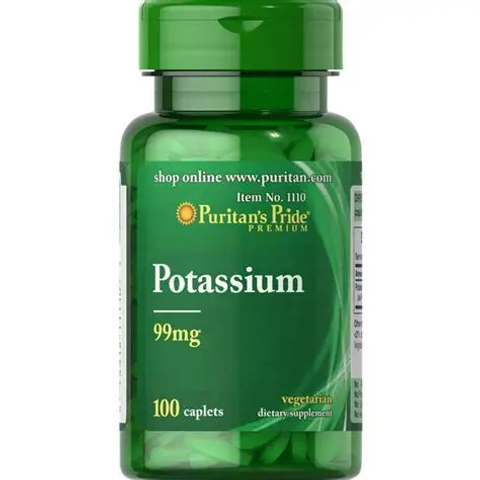 Viên uống bổ sung Kali Puritan’s Pride Potassium 99mg 100 Caplets Date Xa NK