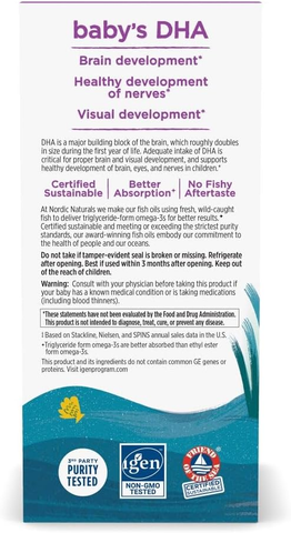 DHA cho bé Nordic Naturals Baby’s DHA with Vitamin D3 120ml