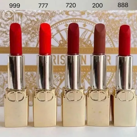 Set son Dior Rouge Dior 5 cây mini 1.5g Bản 2025 Vỏ Vàng - Quà tặng làm đẹp hoàn hảo, kèm túi giấy sang trọng chính hãng từ Pháp 732791 nk