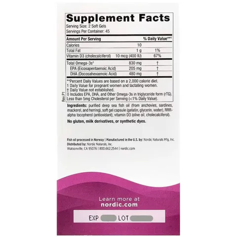 Viên uống DHA cho bà bầu Nordic Naturals Prenatal DHA 90 Softgels