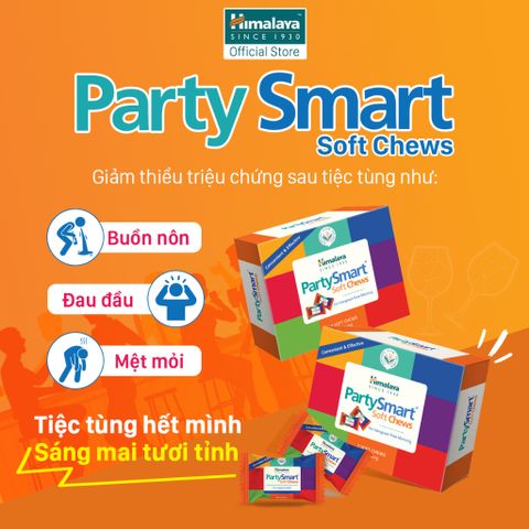 Viên kẹo Party Smart hỗ trợ giảm buồn nôn, khó chịu sau tiệc tùng - Hộp 10 viên