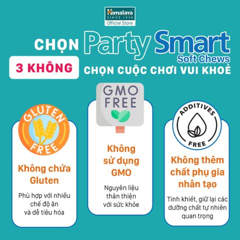 Viên kẹo Party Smart hỗ trợ giảm buồn nôn, khó chịu sau tiệc tùng - Hộp 10 viên