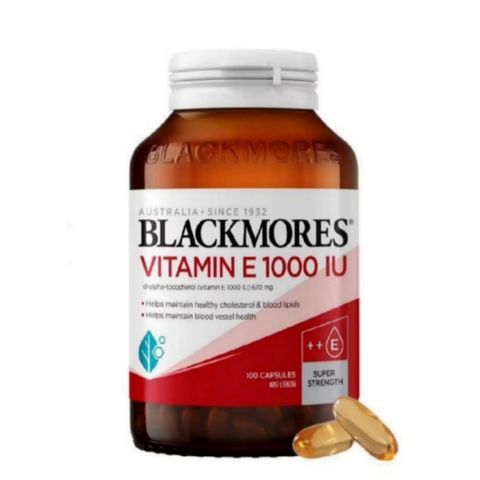 Viên Uống Blackmores Natural Vitamin E 1000 IU - Hỗ Trợ Sức Khoẻ Tim Mạch & Làm Đẹp Da . Hộp 30 viên & 100 viên - Sản Phẩm Chính Hãng Úc