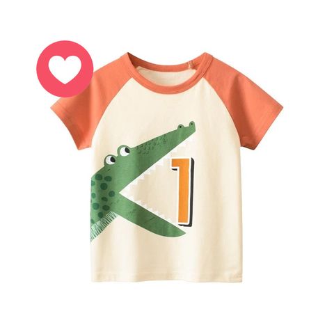 NEW '2026' Áo Thun Cộc Tay Cho Bé In Hình Con Vật Ngộ Nghỉnh Vải Cotton Thấm Mồ Hôi