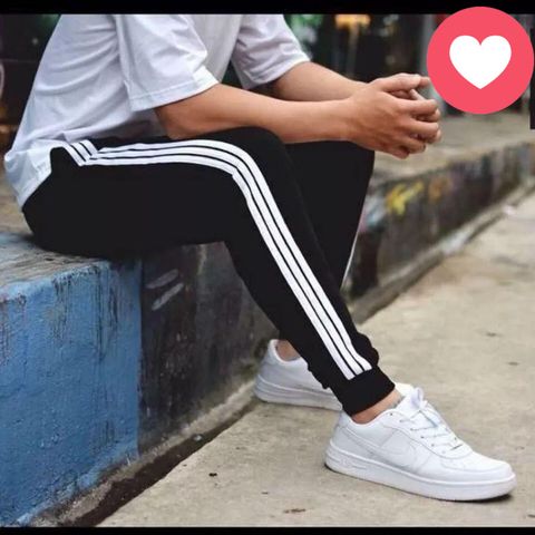 NEW '2026' QUẦN DÀI JOGGER NAM MÀ ĐEN PHỐI 3 SỌC TRẮNG VẢI THUN DÀY DẶN GIÁ RẺ