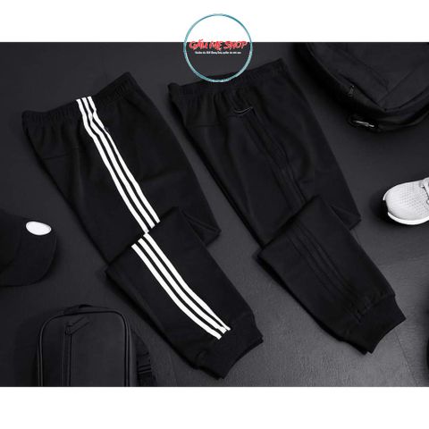 NEW '2026' QUẦN DÀI JOGGER NAM MÀ ĐEN PHỐI 3 SỌC TRẮNG VẢI THUN DÀY DẶN GIÁ RẺ