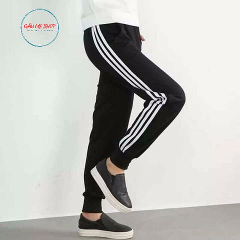 NEW '2026' QUẦN DÀI JOGGER NAM MÀ ĐEN PHỐI 3 SỌC TRẮNG VẢI THUN DÀY DẶN GIÁ RẺ