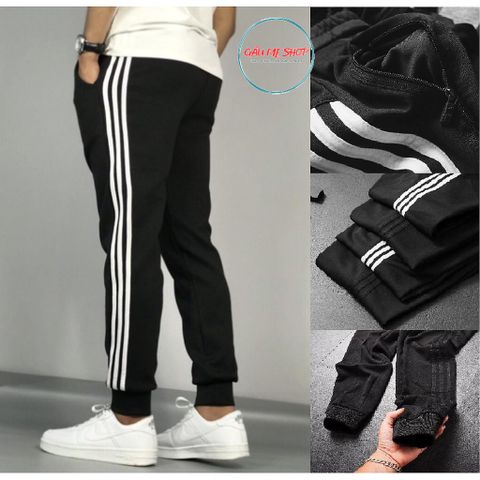 NEW '2026' QUẦN DÀI JOGGER NAM MÀ ĐEN PHỐI 3 SỌC TRẮNG VẢI THUN DÀY DẶN GIÁ RẺ